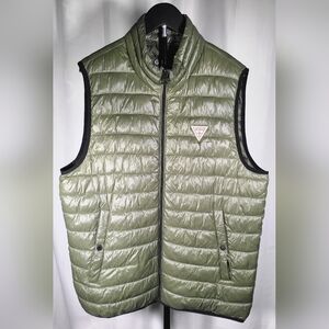 Guess Men's Olive Puffer Vest